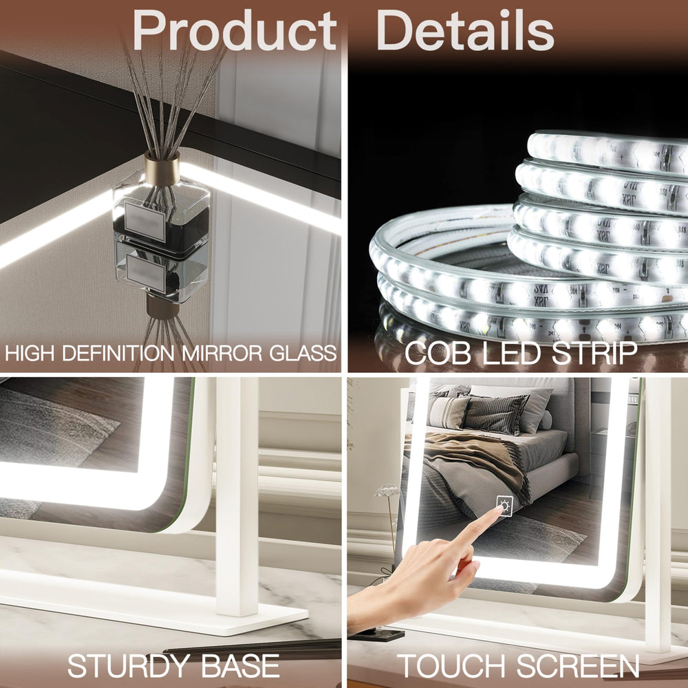 FENNIO vanity mirror on desk or tabletop fits vanity setups and bedrooms.