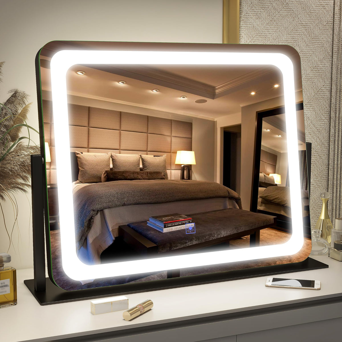FENNIO vanity mirror lights 22x17 front view with adjustable brightness for makeup routines