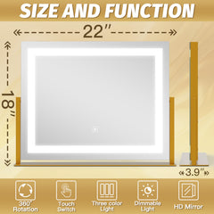 FENNIO vanity mirror lights three-color modes for customized lighting