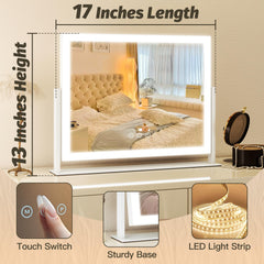FENNIO vanity mirror lights demonstrating three color modes for accurate tone