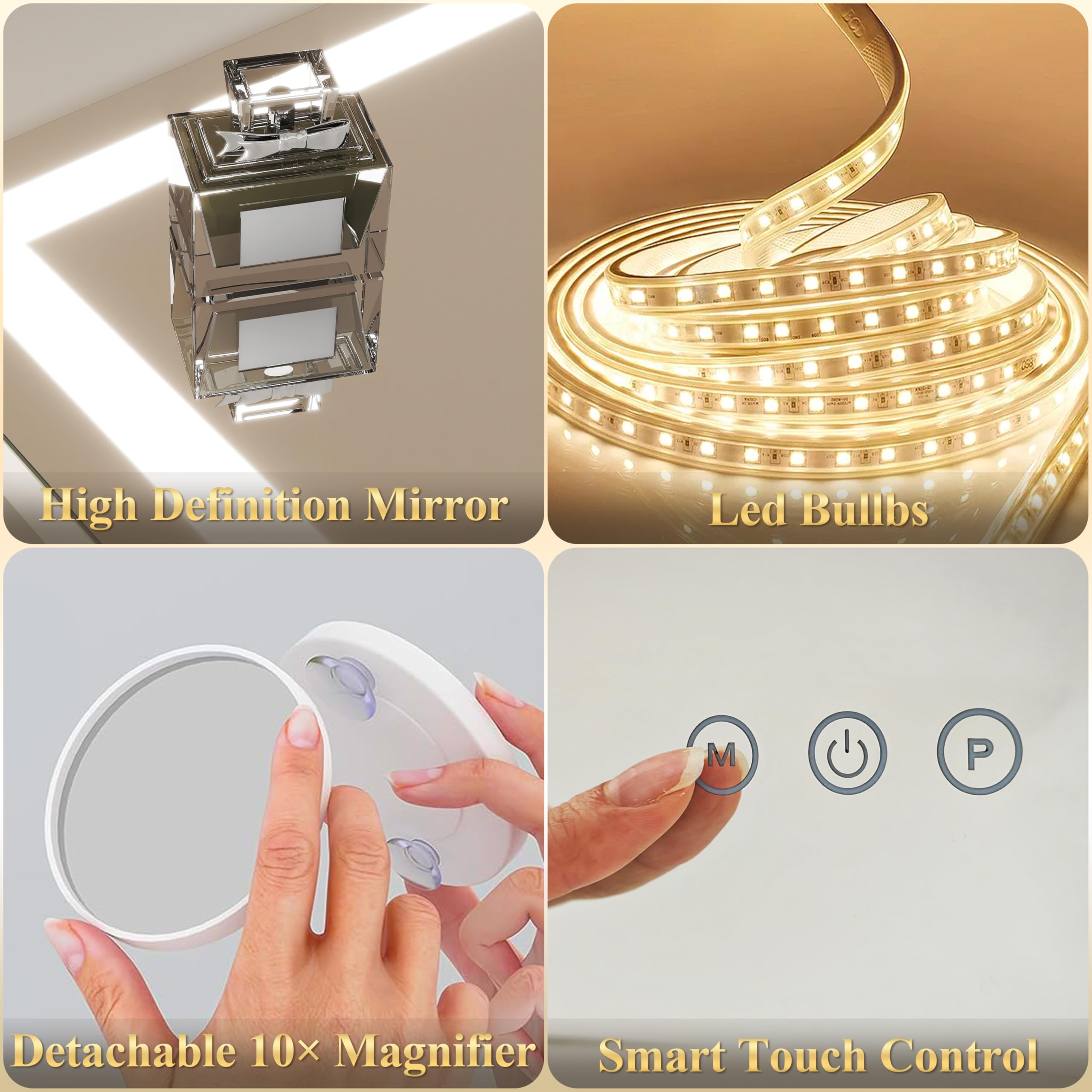 FENNIO vanity-mirror-lights-aluminum-frame ensures sturdy daily use and long lifespan