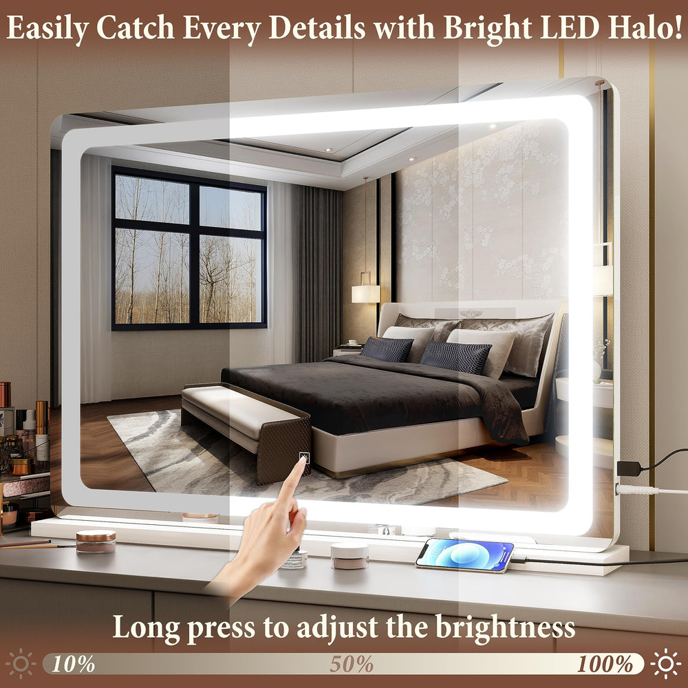 FENNIO mirror color modes display three lighting temperatures for makeup accuracy