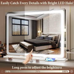 FENNIO mirror color modes display three lighting temperatures for makeup accuracy