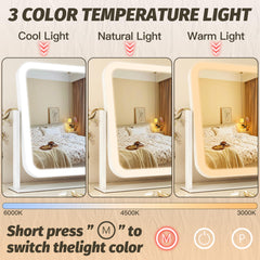 FENNIO vanity mirror with lights dimmable three-color options for varied looks.