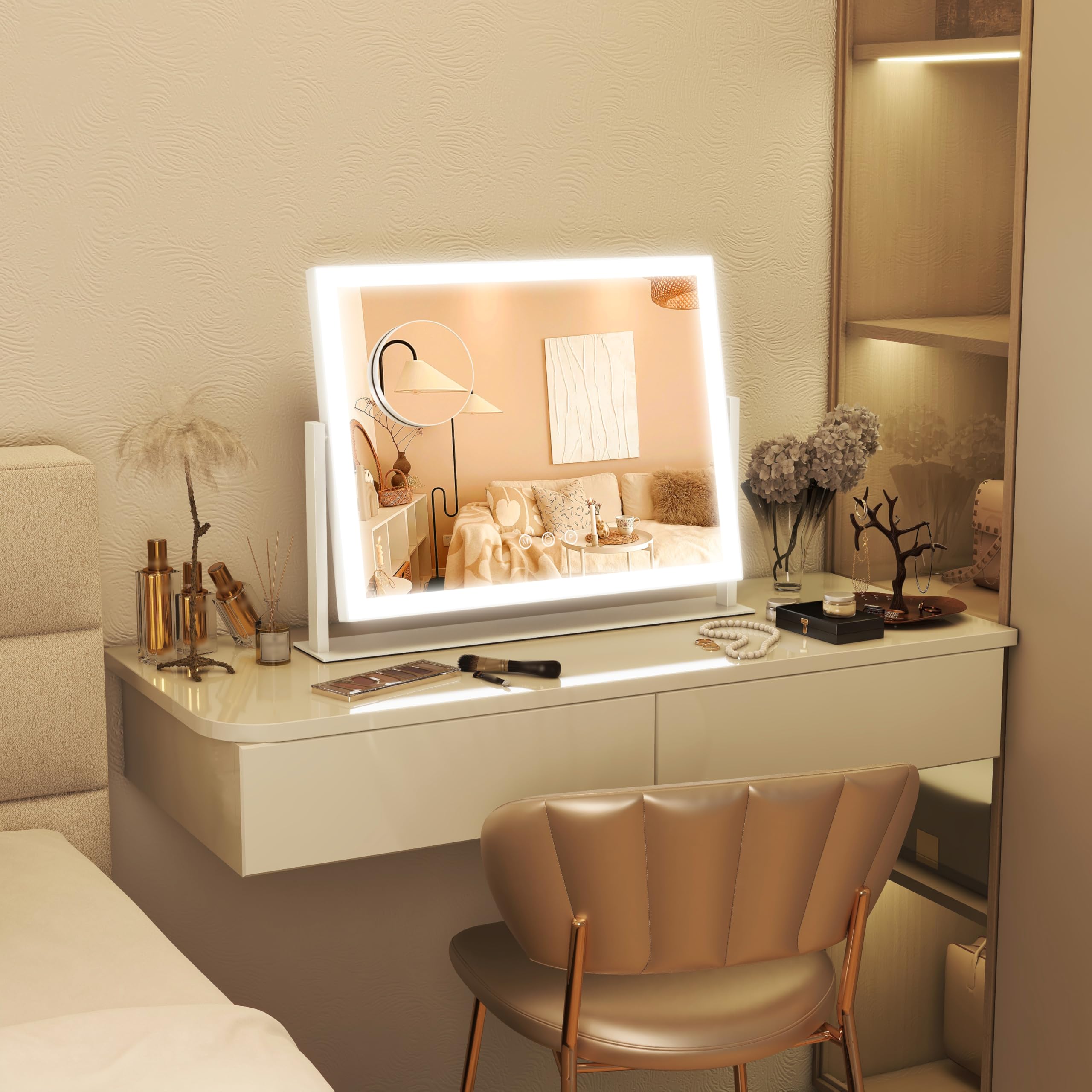 FENNIO vanity mirror lights in white finish, gift-ready for occasions