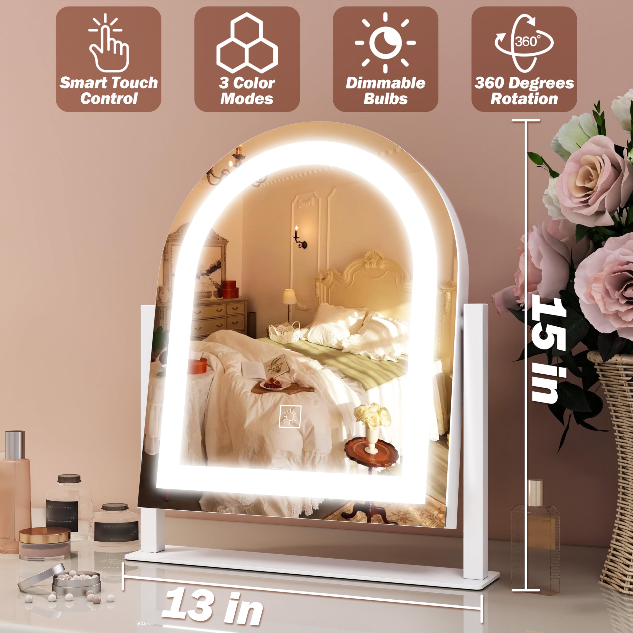 FENNIO vanity-mirror-lights side-angle highlights adjustable tilt for perfect viewing.