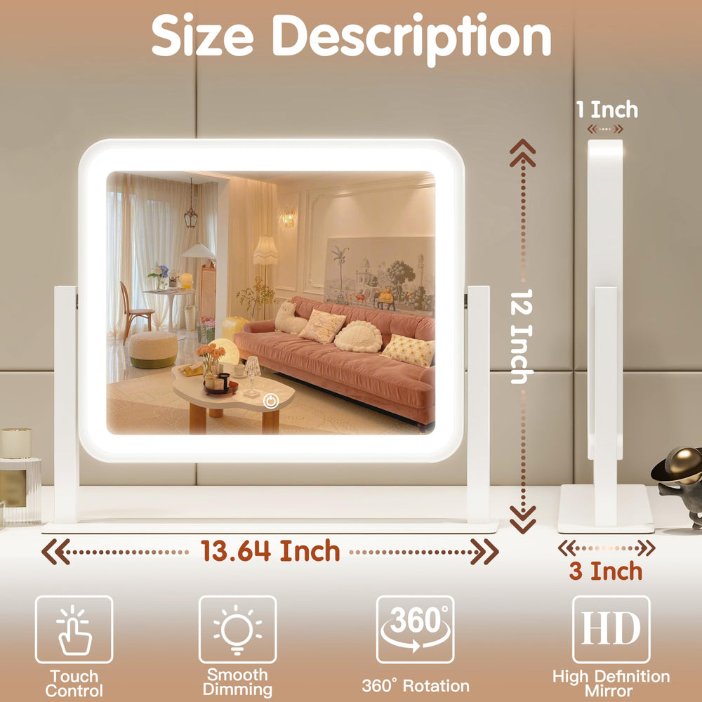 FENNIO vanity mirror smart touch controls let you adjust brightness and color with a tap.
