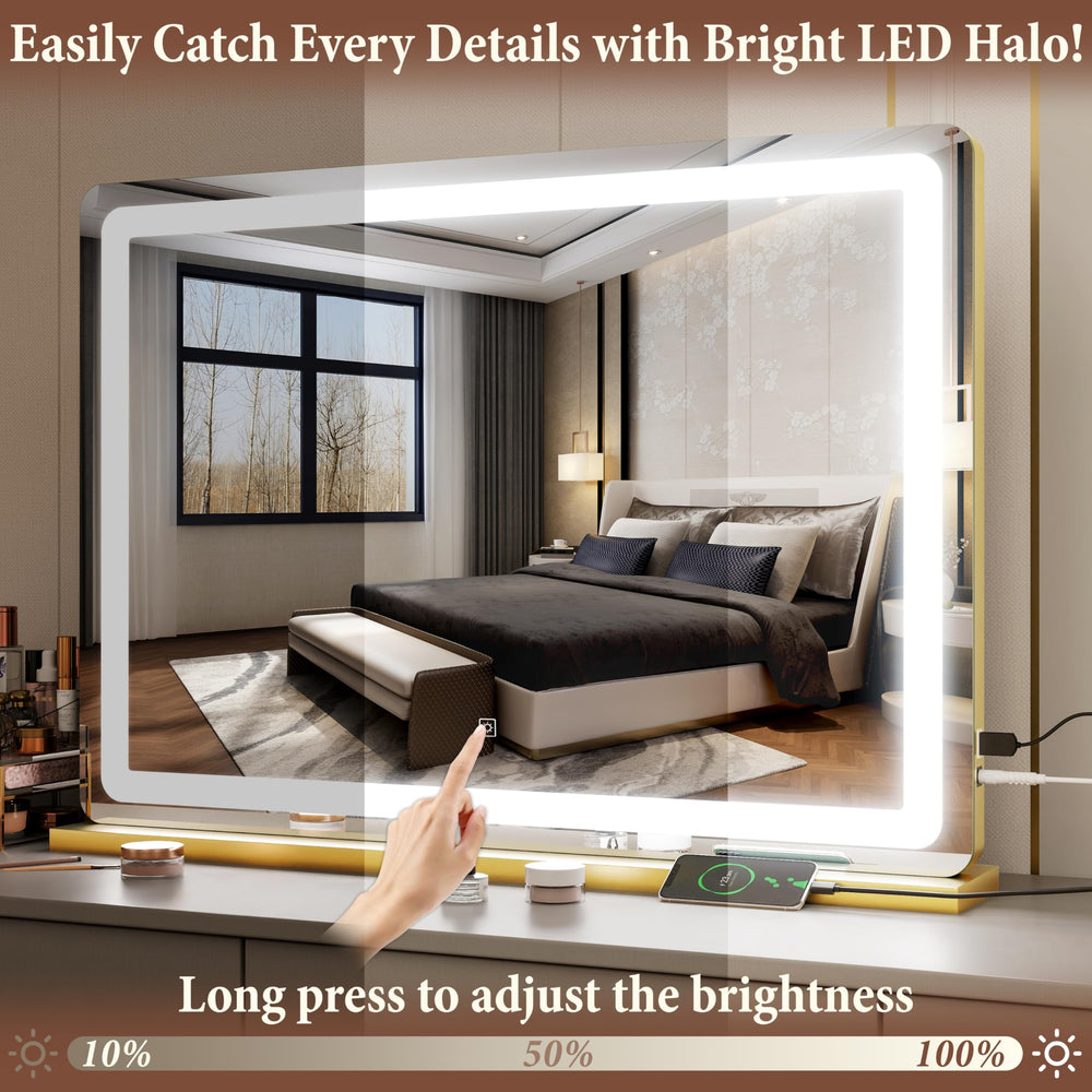 FENNIO vanity mirror smart touch control easy one-touch brightness and color