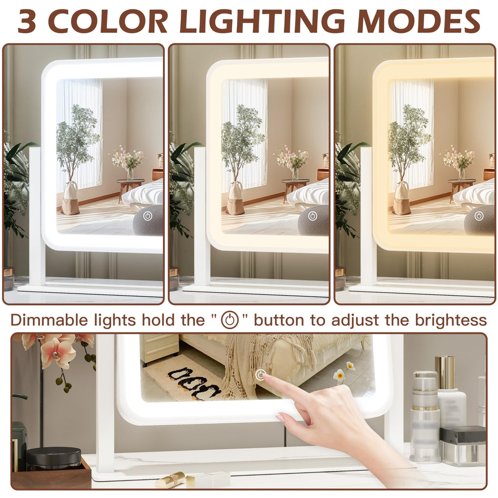 FENNIO vanity mirror three-color light options create warm, natural, or cool tones.
