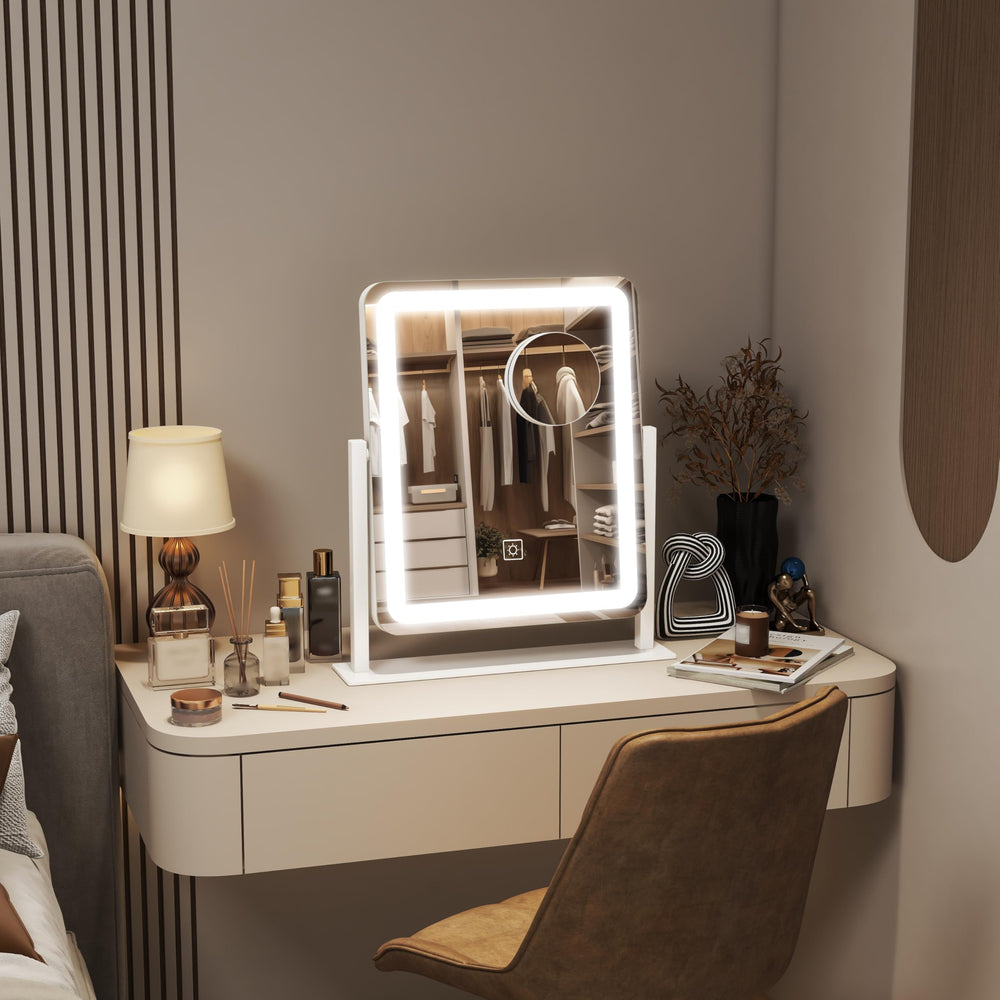 FENNIO vanity mirror 360° tilt and rotation supports flexible viewing angles.