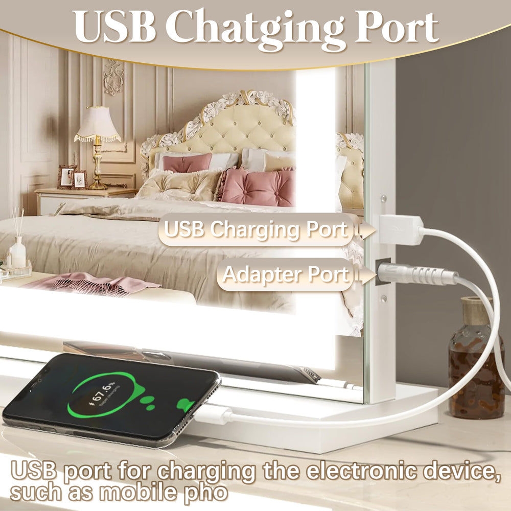 FENNIO vanity mirror USB port for convenient charging