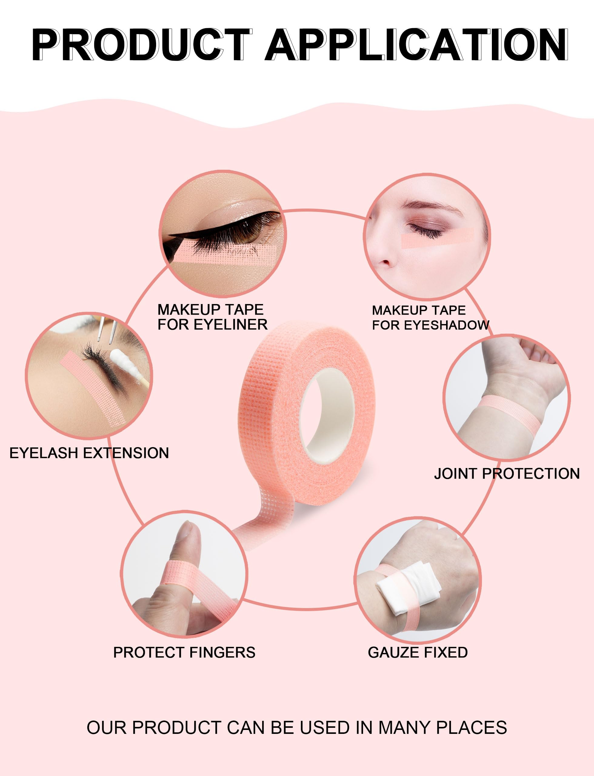 Fenshine lash-extension-supply tape lifts lids for root visibility during application.