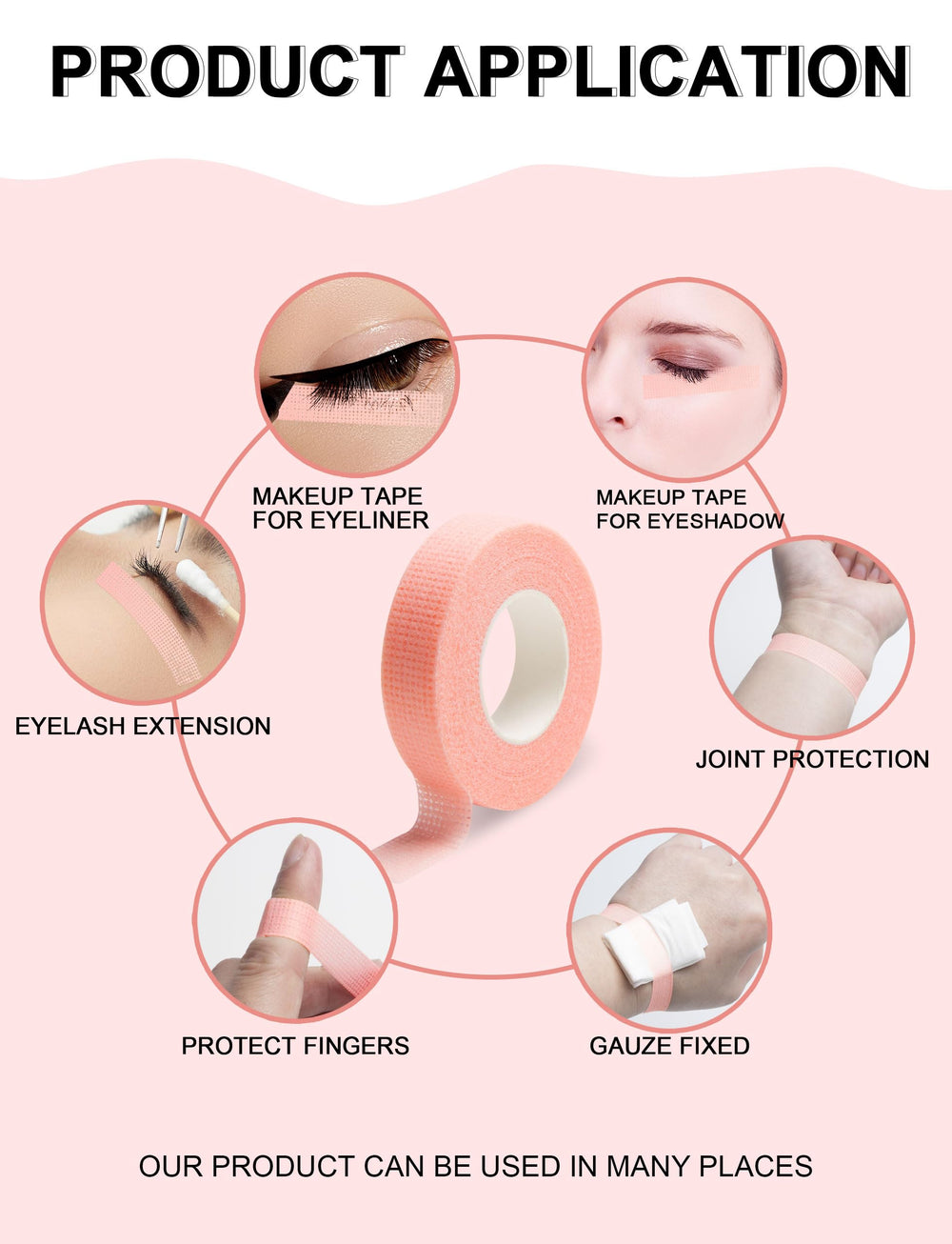 Fenshine lash-extension-supply tape lifts lids for root visibility during application.