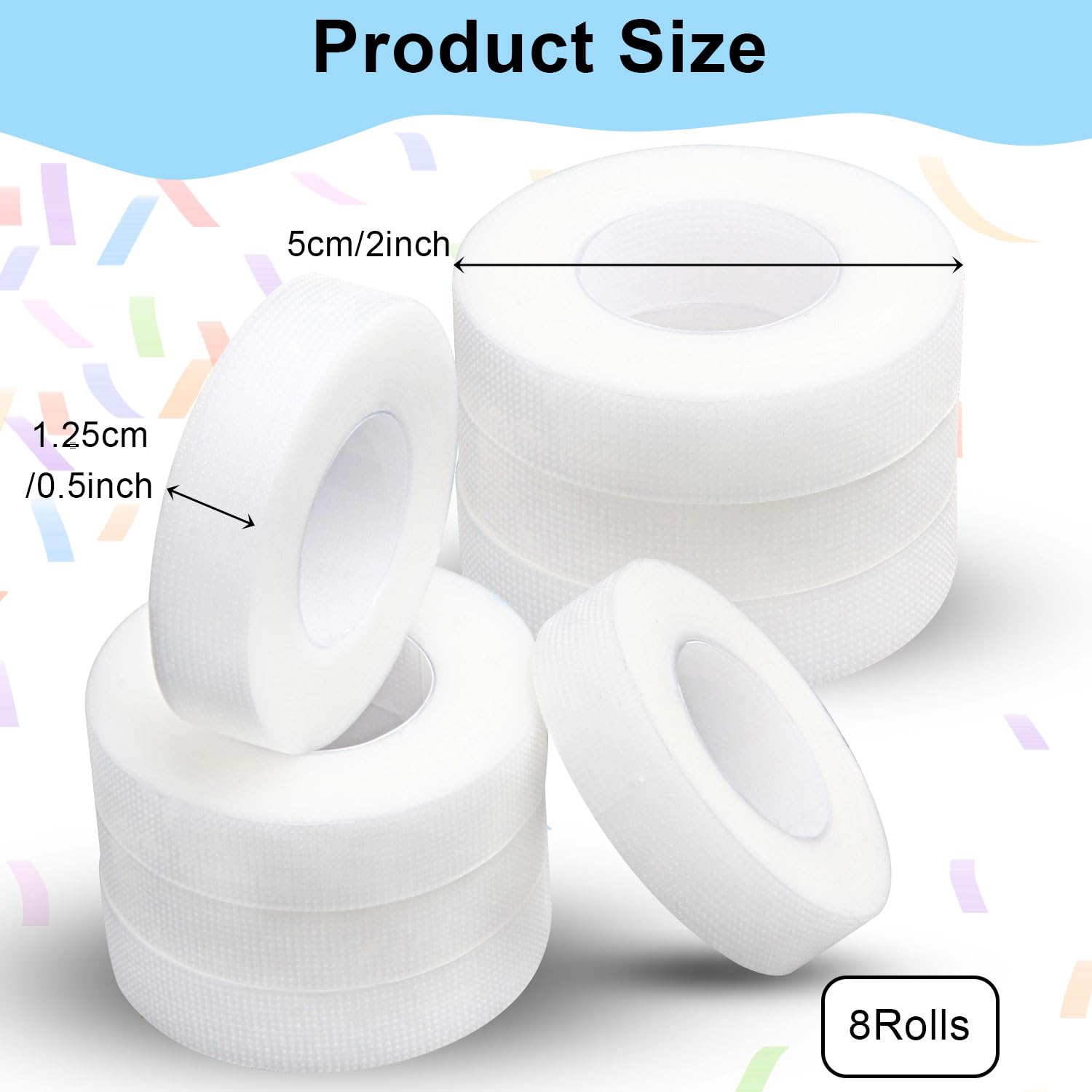 fenshine lash-tape-rolls-closeup-texture highlights breathable, skin-friendly micropore surface