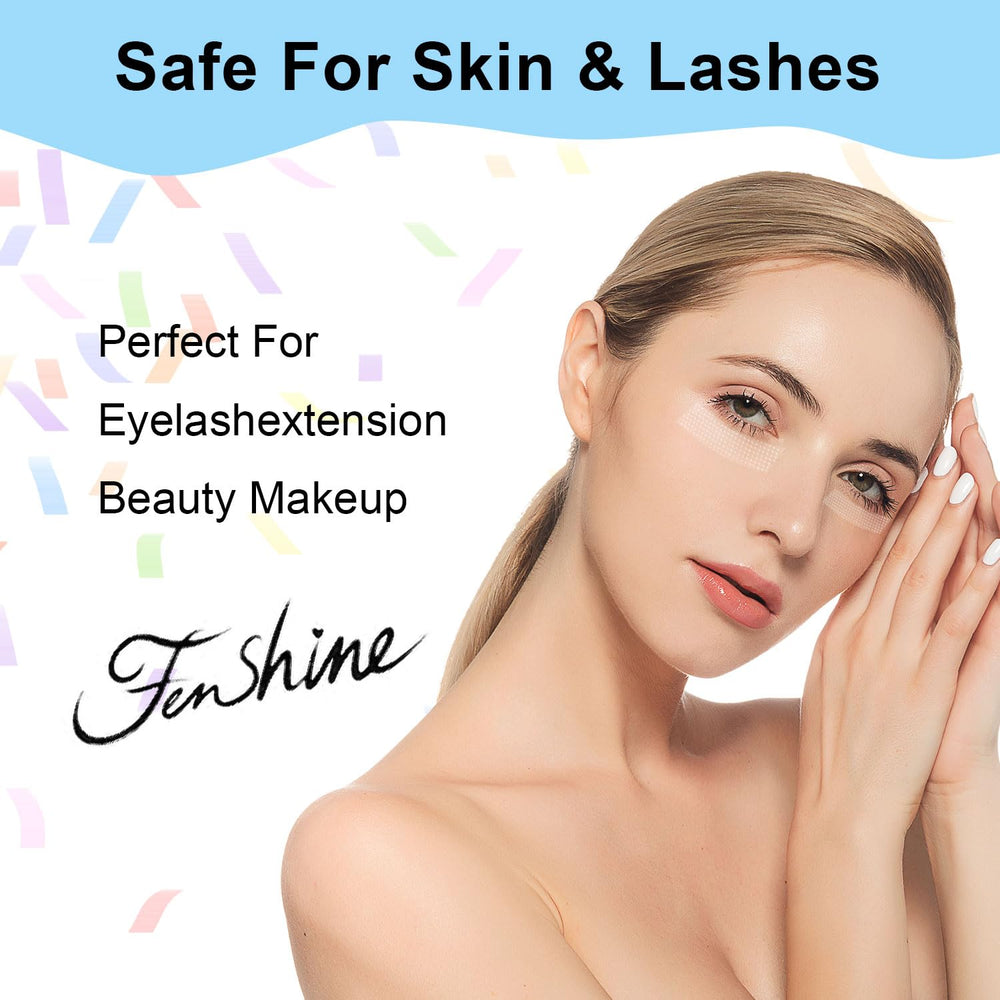fenshine lash-tape-translucent-strip shows discreet tape during eyelash work