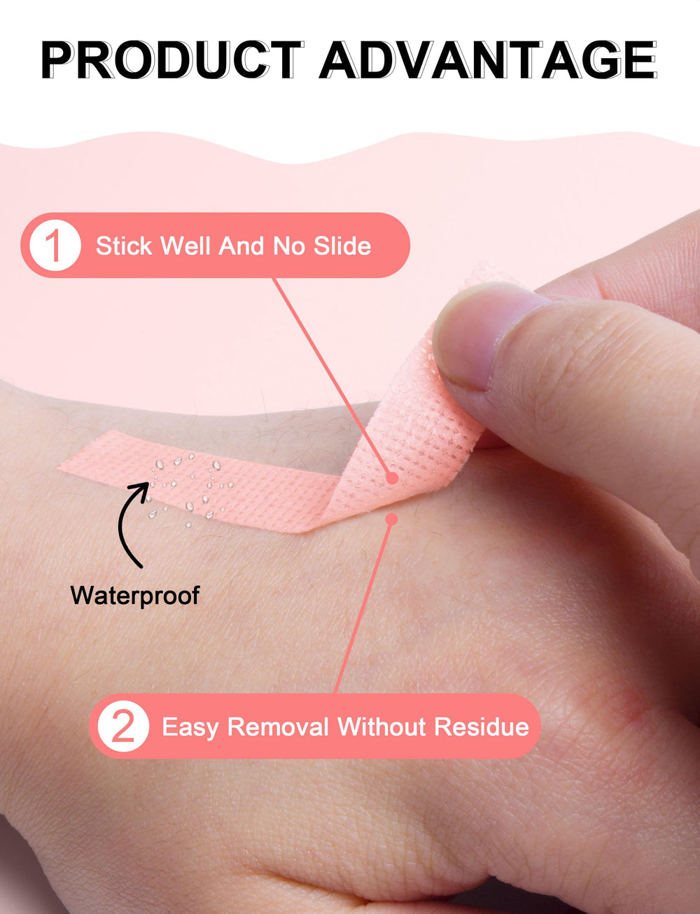Fenshine tiny-holes design highlights breathable, comfortable lash-taping experience.