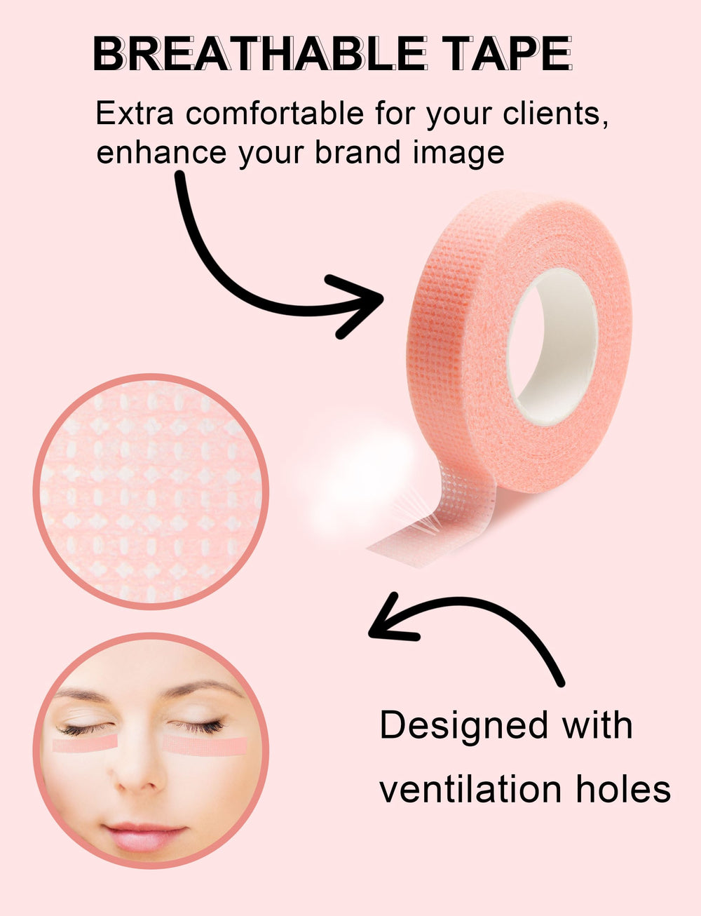 Fenshine ultra-narrow 4mm lash tape ready for precise eyelid work during extensions.