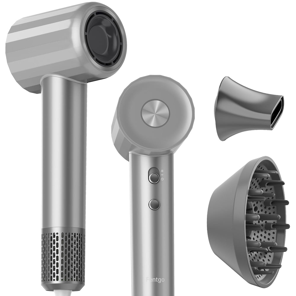 Fentgo hair dryer shows a compact design for travel-ready styling.
