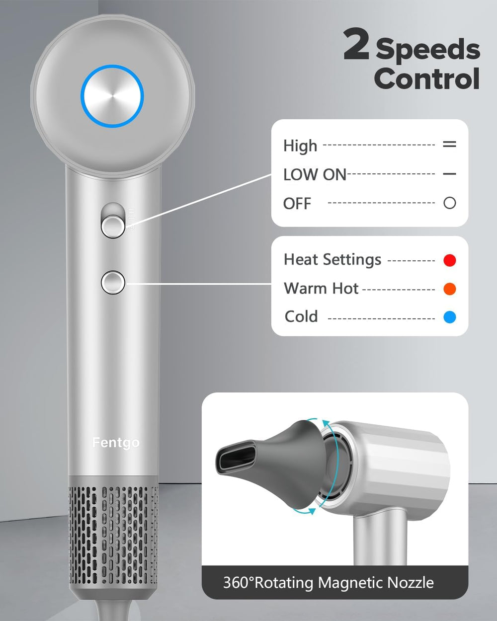 Fentgo hair dryer diffuser attachment for enhanced natural curl definition.