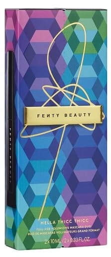 Fenty Beauty Hella Thicc mascara wand close-up showing plush brush for defined lashes