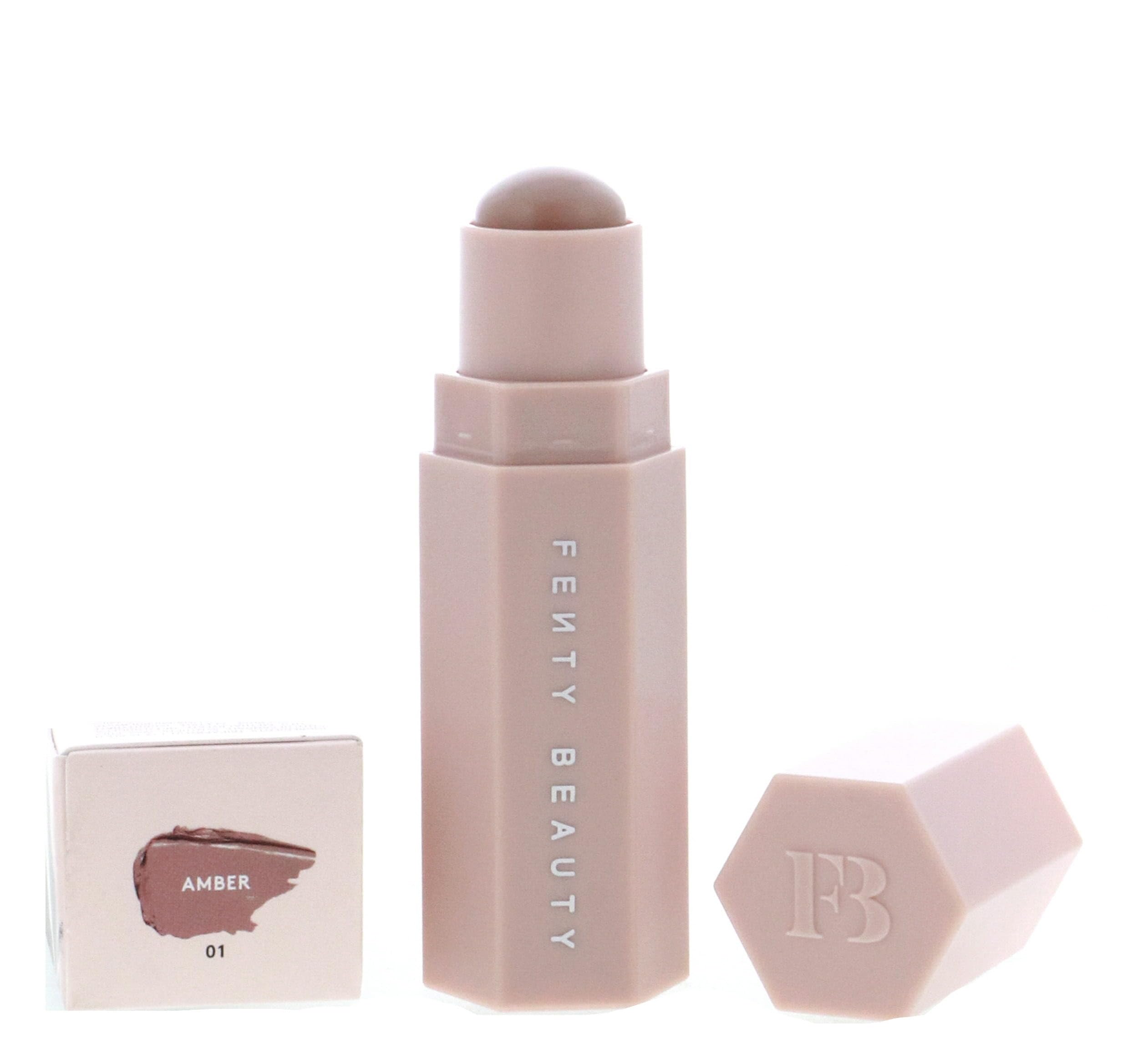 Fenty Beauty Match Stix Amber swatch demonstrates warm contour shade for definition.