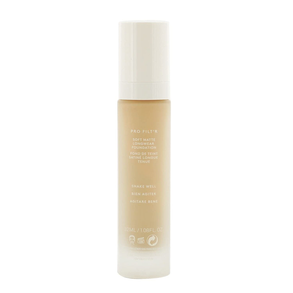 Fenty Beauty Pro Filt'r Soft Matte Foundation 185; climate-adaptive, sweat-resistant wear.