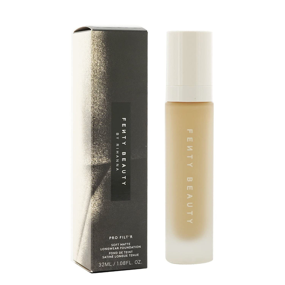 Fenty Beauty Pro Filt'r foundation swatches showing buildable coverage in shade 185.