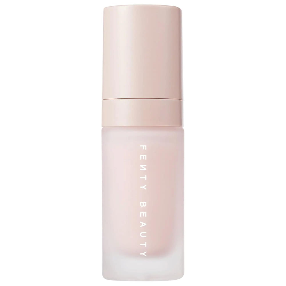 Fenty Beauty Pro Filt'r Hydrating Primer bottle close-up showing silky hydration and comfort