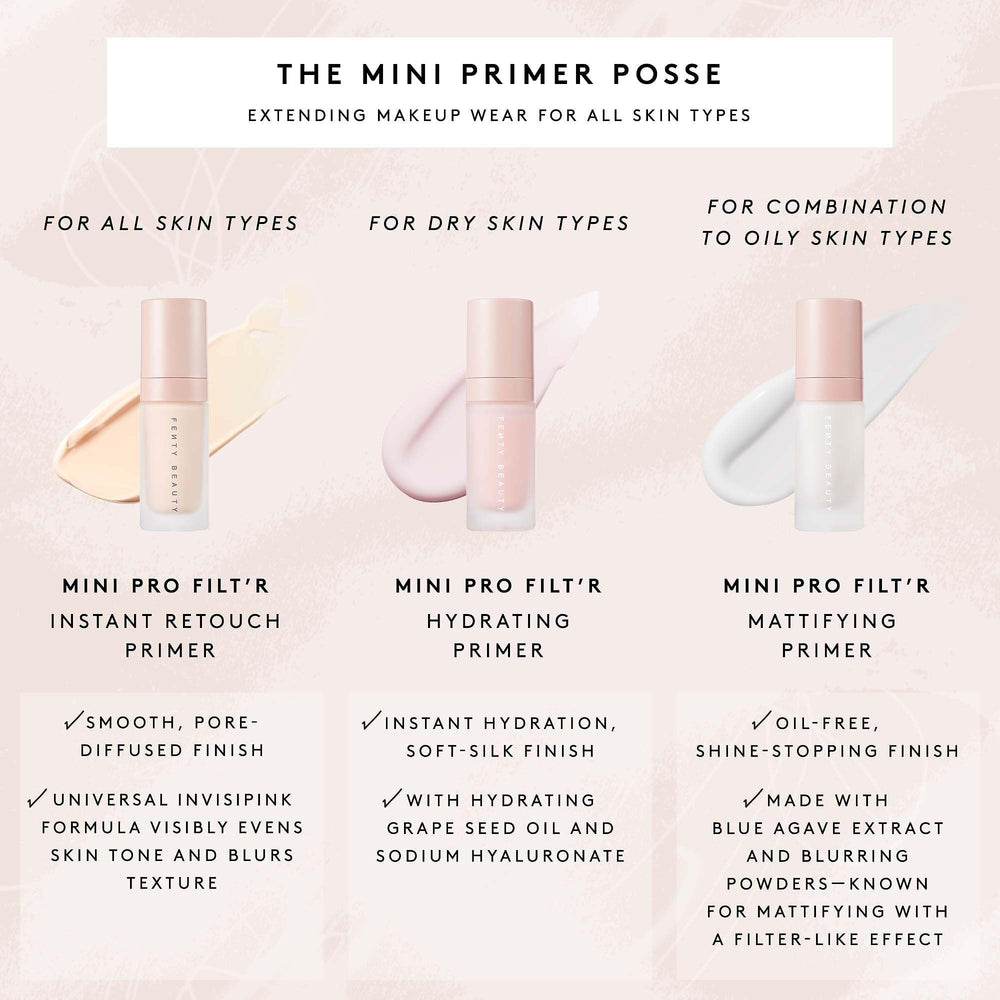 Fenty Beauty Pro Filt'r Hydrating Primer swatch on skin reveals natural or soft matte finish