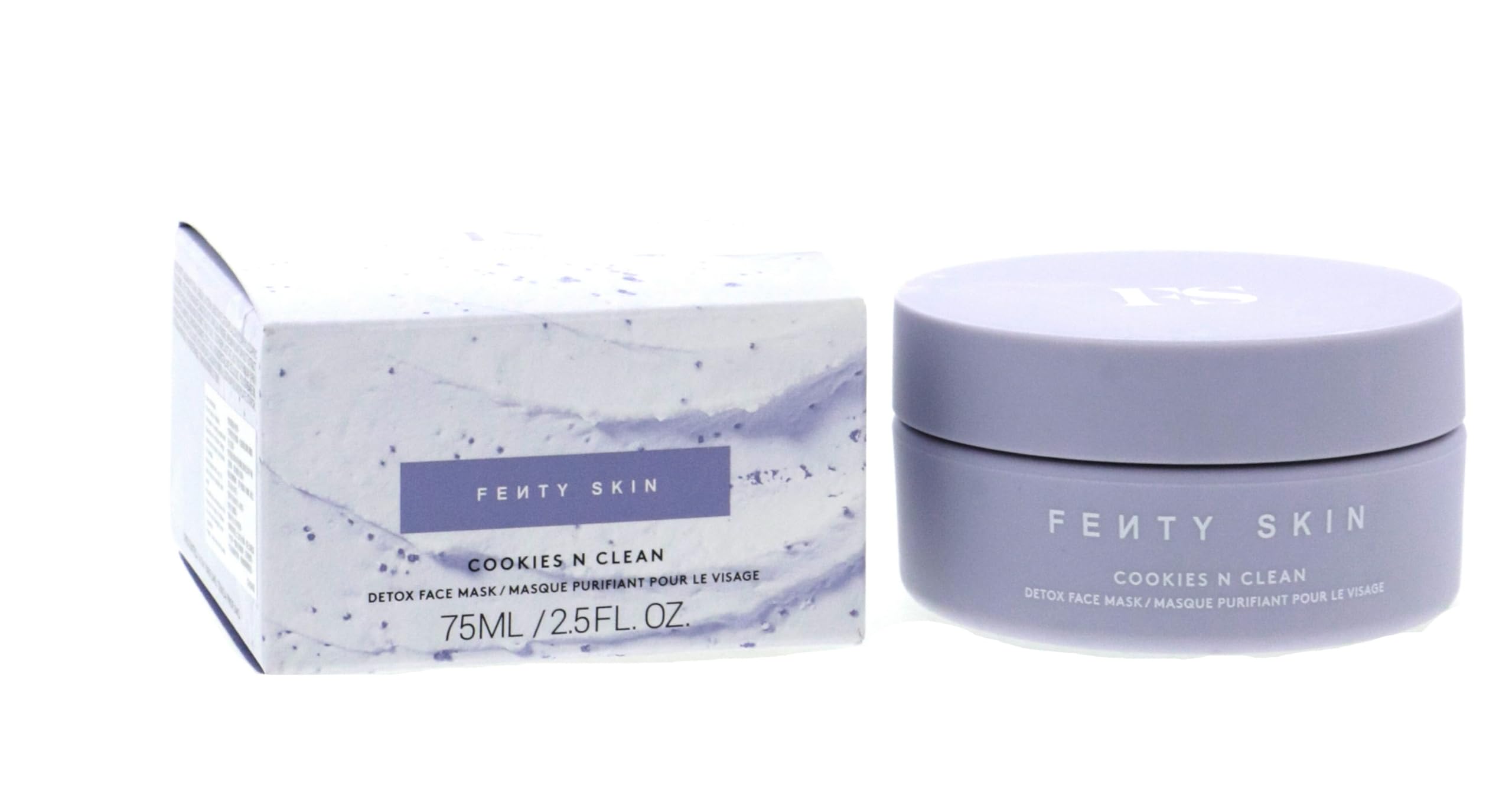 Fenty Skin Cookies N Clean whipped clay mask jar close-up highlighting charcoal detox action