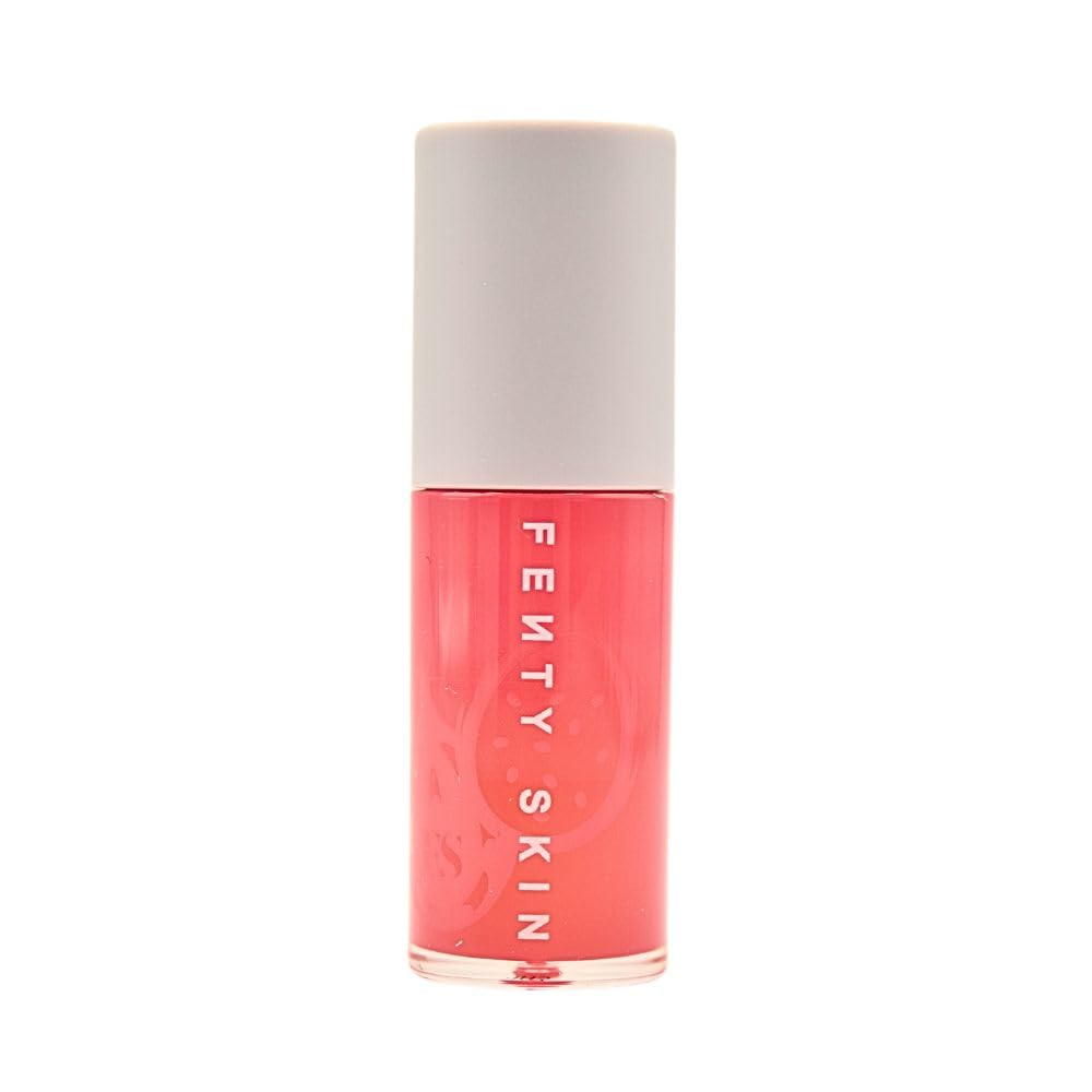 Fenty Treatz Lip Oil clear finish adds glossy, non-sticky radiance.