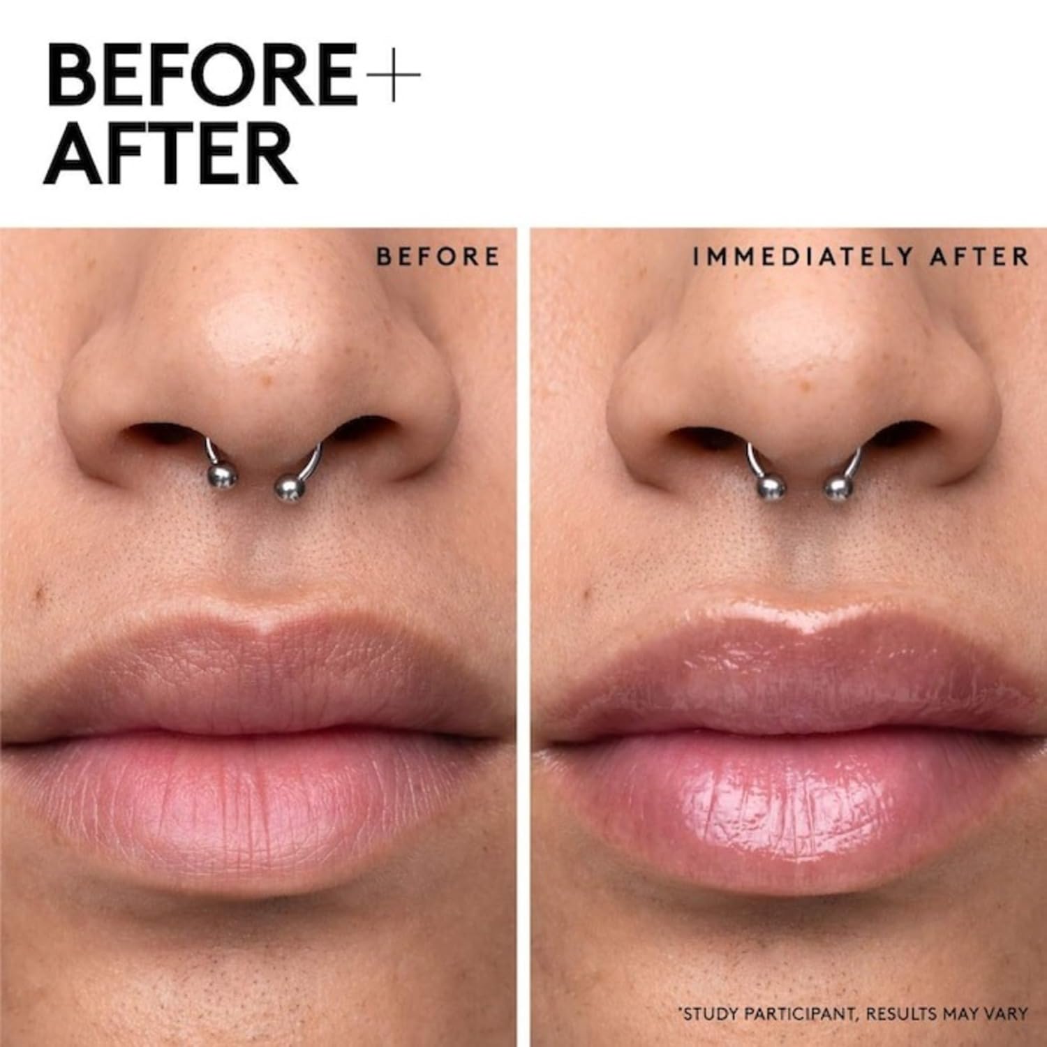 Jojoba and rosehip oils provide deep hydration for lips