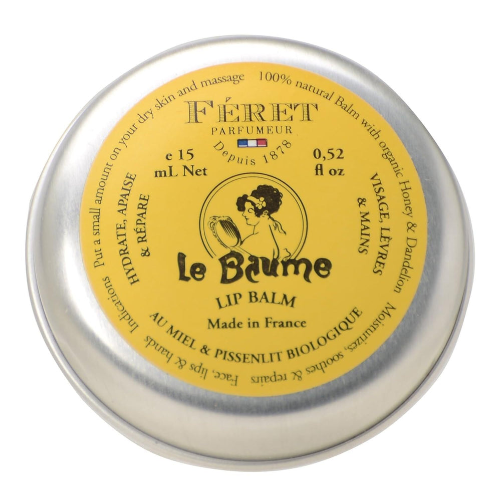Feret Parfumeur Le Baume Rose Poudré tin close-up for hydrating lips