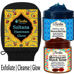 FERIHA Sultana Glove hammam ritual highlight for natural glow and renewal.