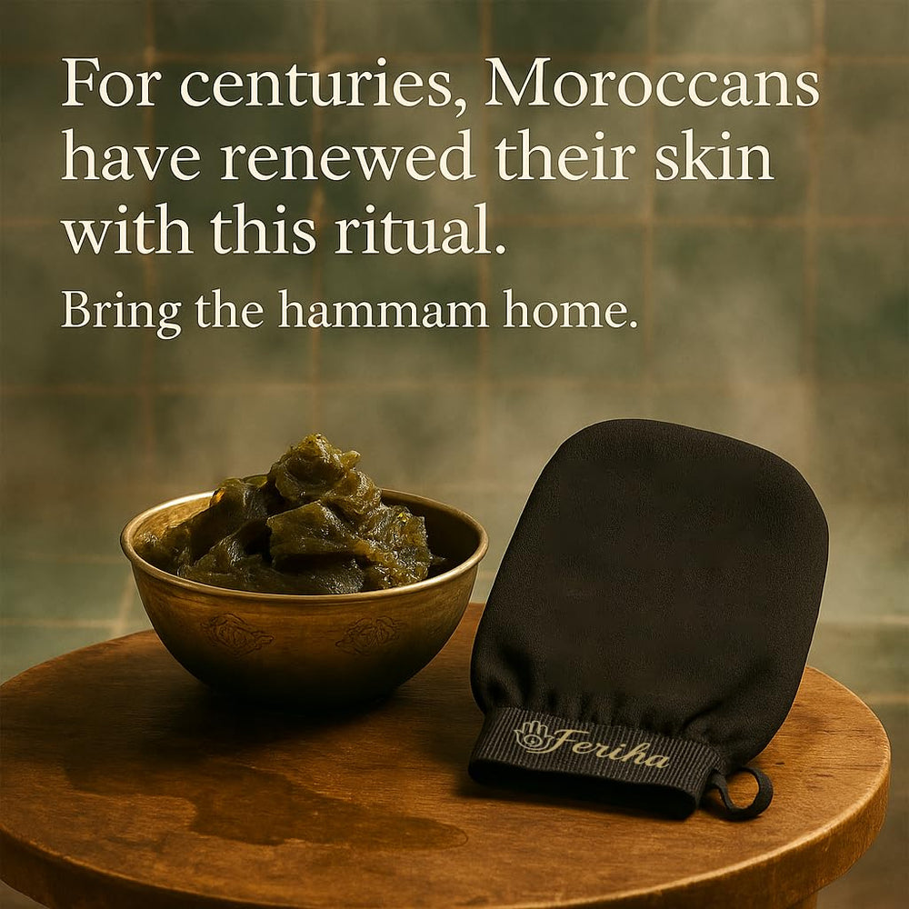 FERIHA Sultana Glove viscose fiber focus emphasizes durable, long-lasting exfoliation.