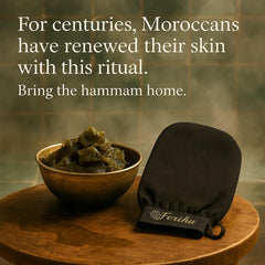 FERIHA Sultana Glove viscose fiber focus emphasizes durable, long-lasting exfoliation.