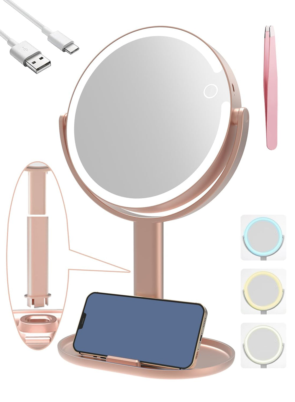 FERXIDI 10x magnifying mirror highlights precise grooming like eyebrow shaping and mascara