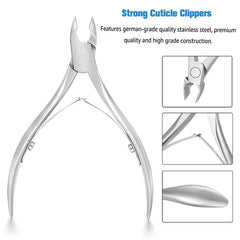 FERYES cuticle clippers 1/2 jaw side view demonstrates ergonomic handle for comfortable use.