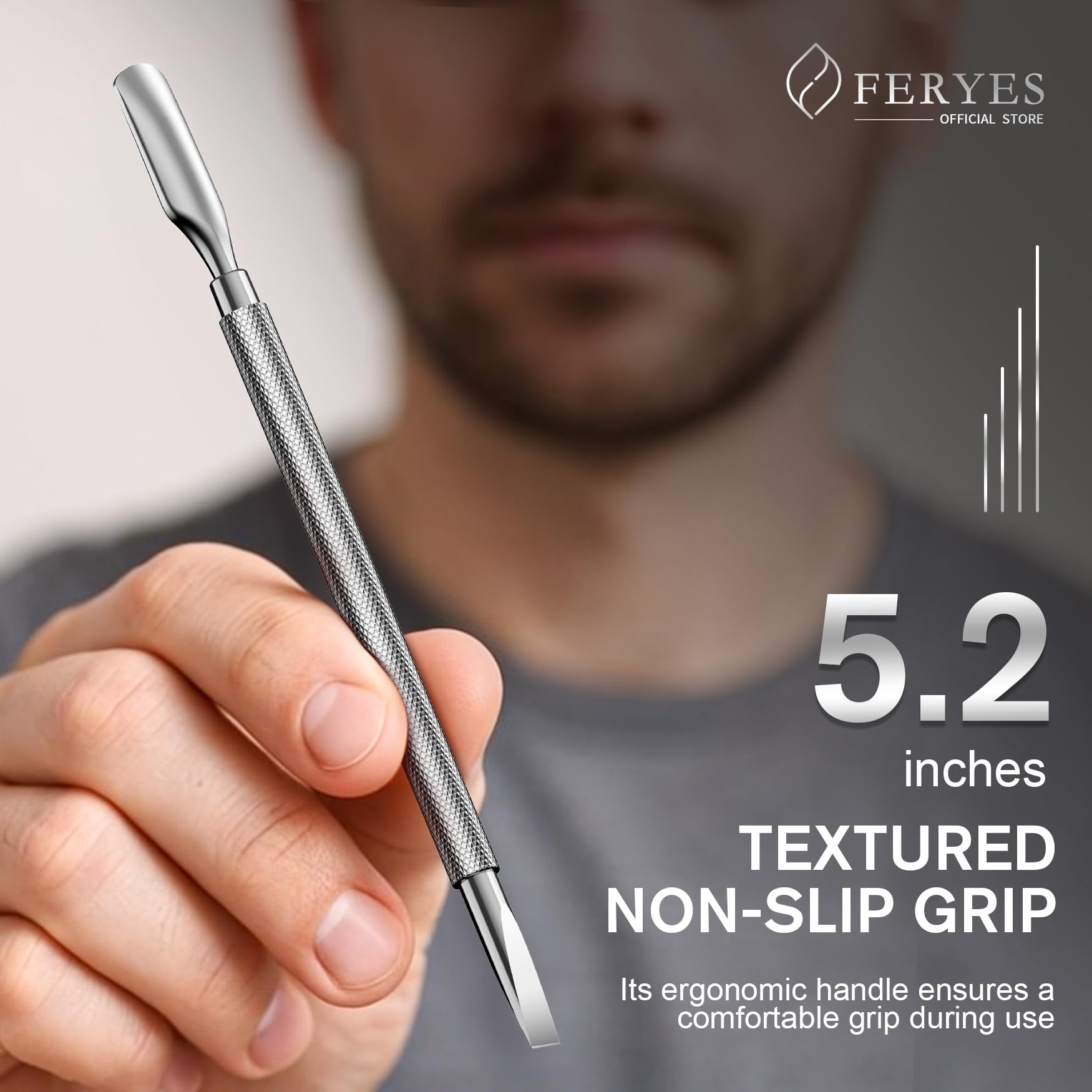 FERYES cuticle pusher portable travel-friendly design for on-the-go maintenance.