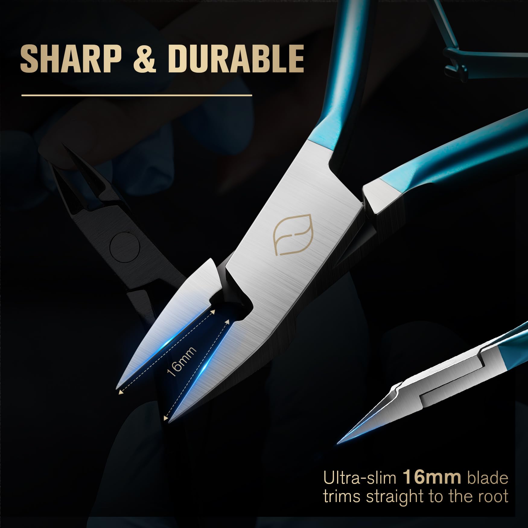 FERYES ergonomic non-slip handles enable comfortable, controlled nail trimming.