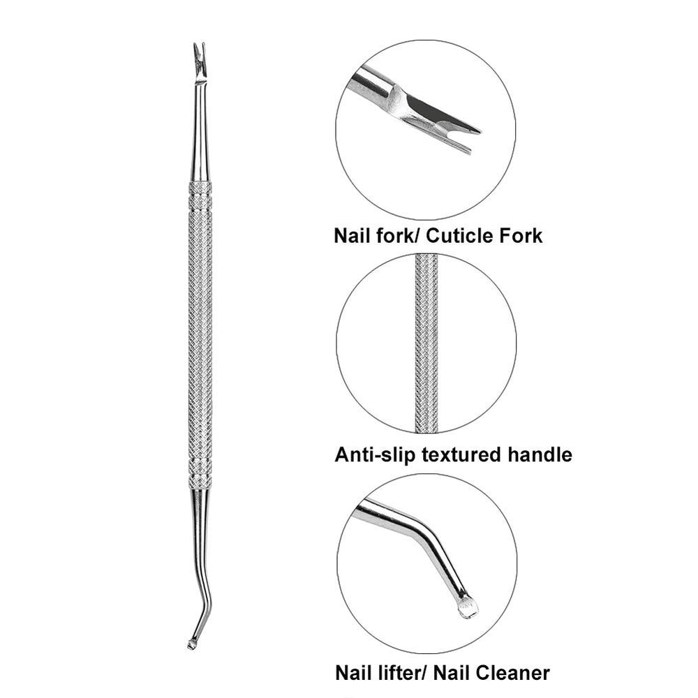 FERYES ingrown toenail tools kit closeup shows compact, versatile 2-in-1 design.