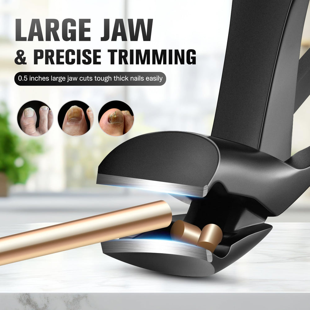 FERYES large-wide-jaw-toenail-clipper tackles thick nails smoothly.