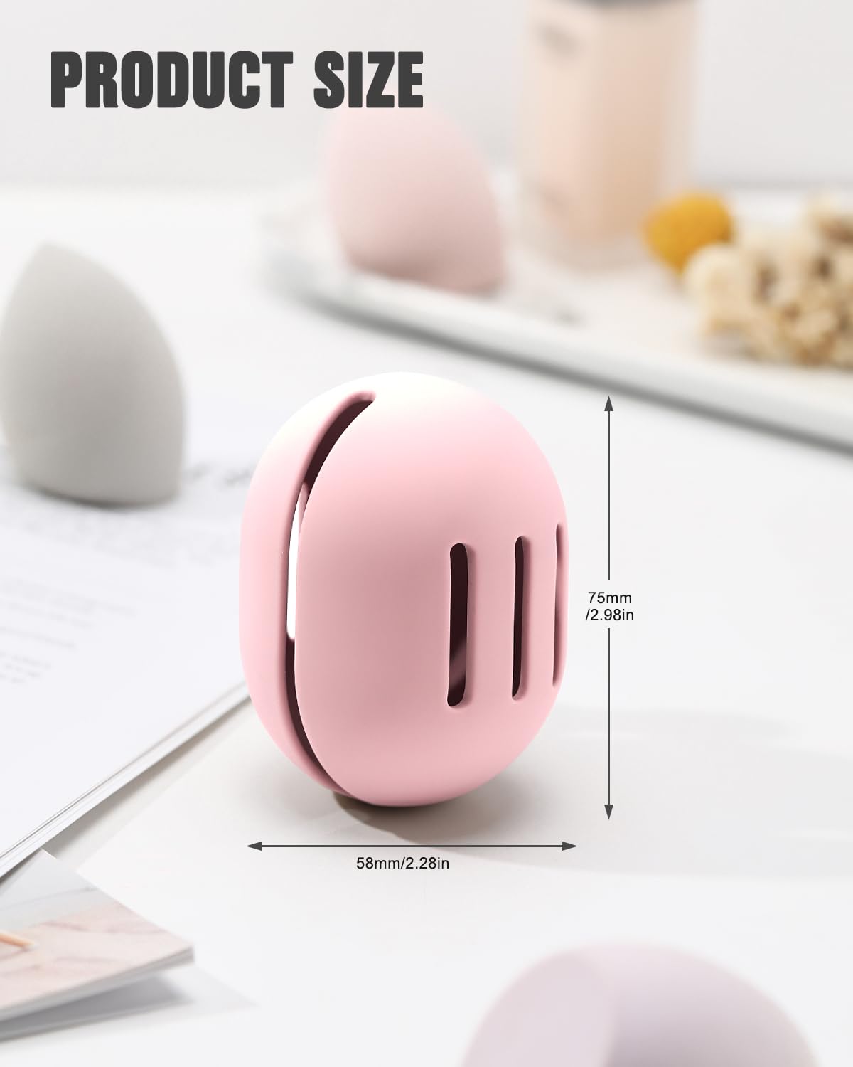 FERYES makeup sponge holder pink durable silicone construction promises long-lasting beauty tool care.