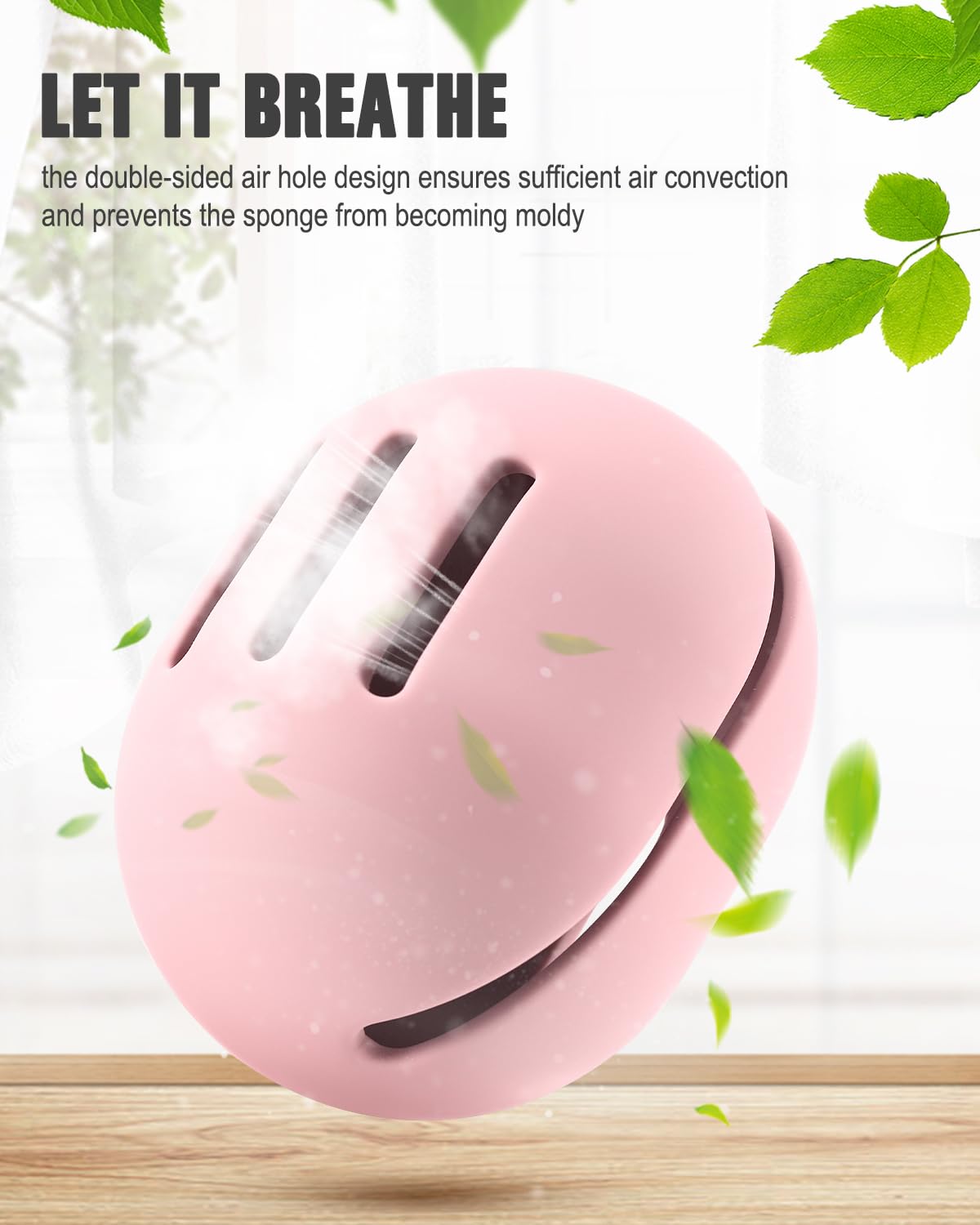 FERYES makeup sponge holder pink sponges inside illustrate tidy storage and quick access.