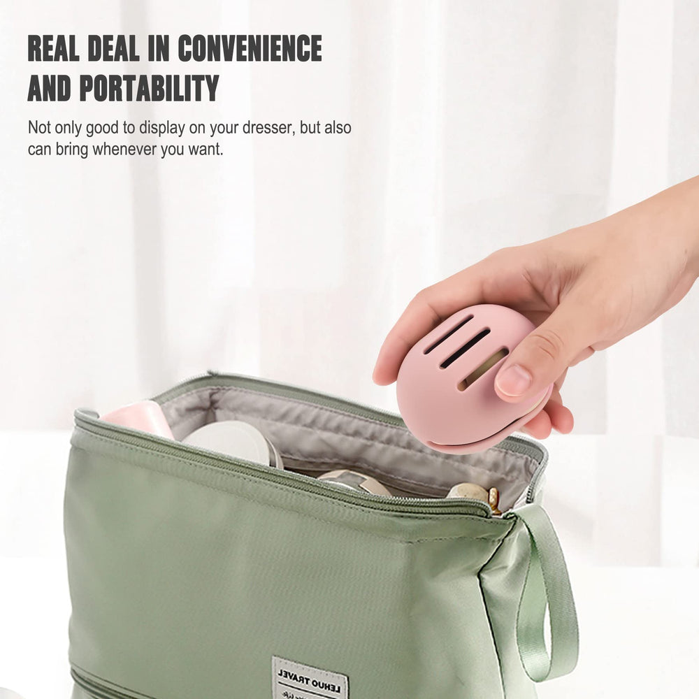 FERYES makeup sponge holder pink travel case supports on-the-go makeup tools and organization.