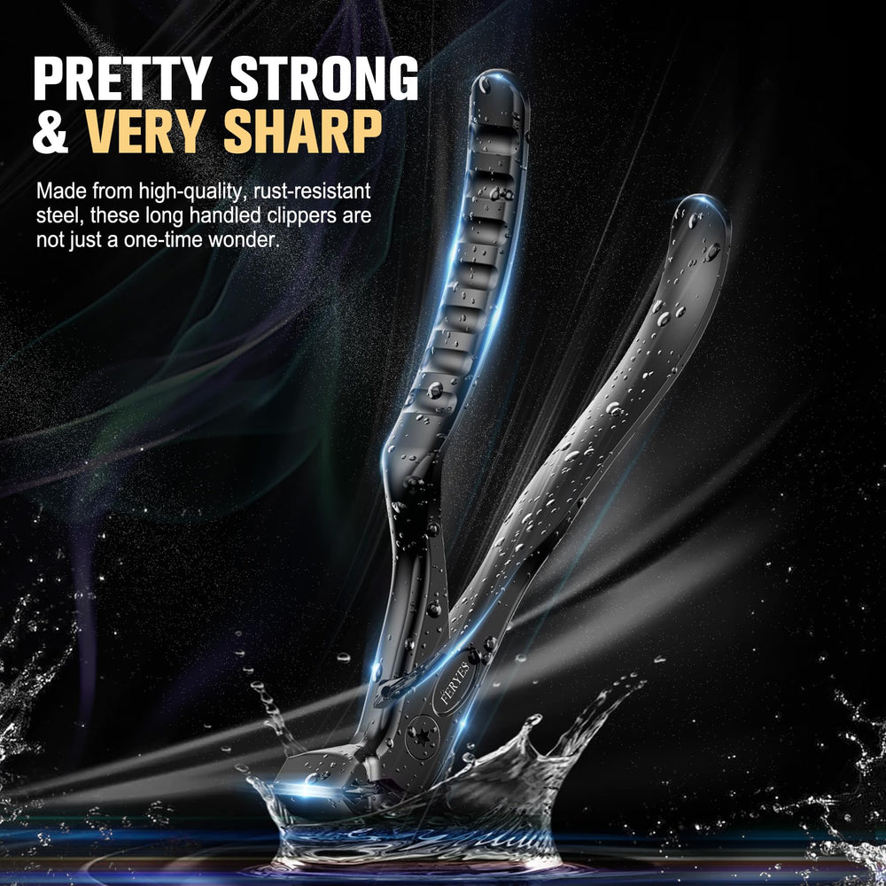 FERYES nail clippers with catcher shown in use, minimizing mess during grooming.
