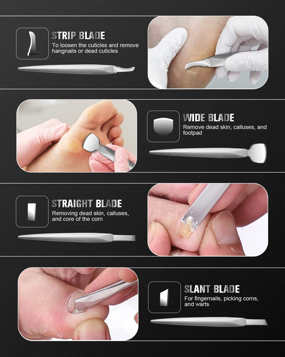 FERYES pedicure knife strip blade for edge detail work
