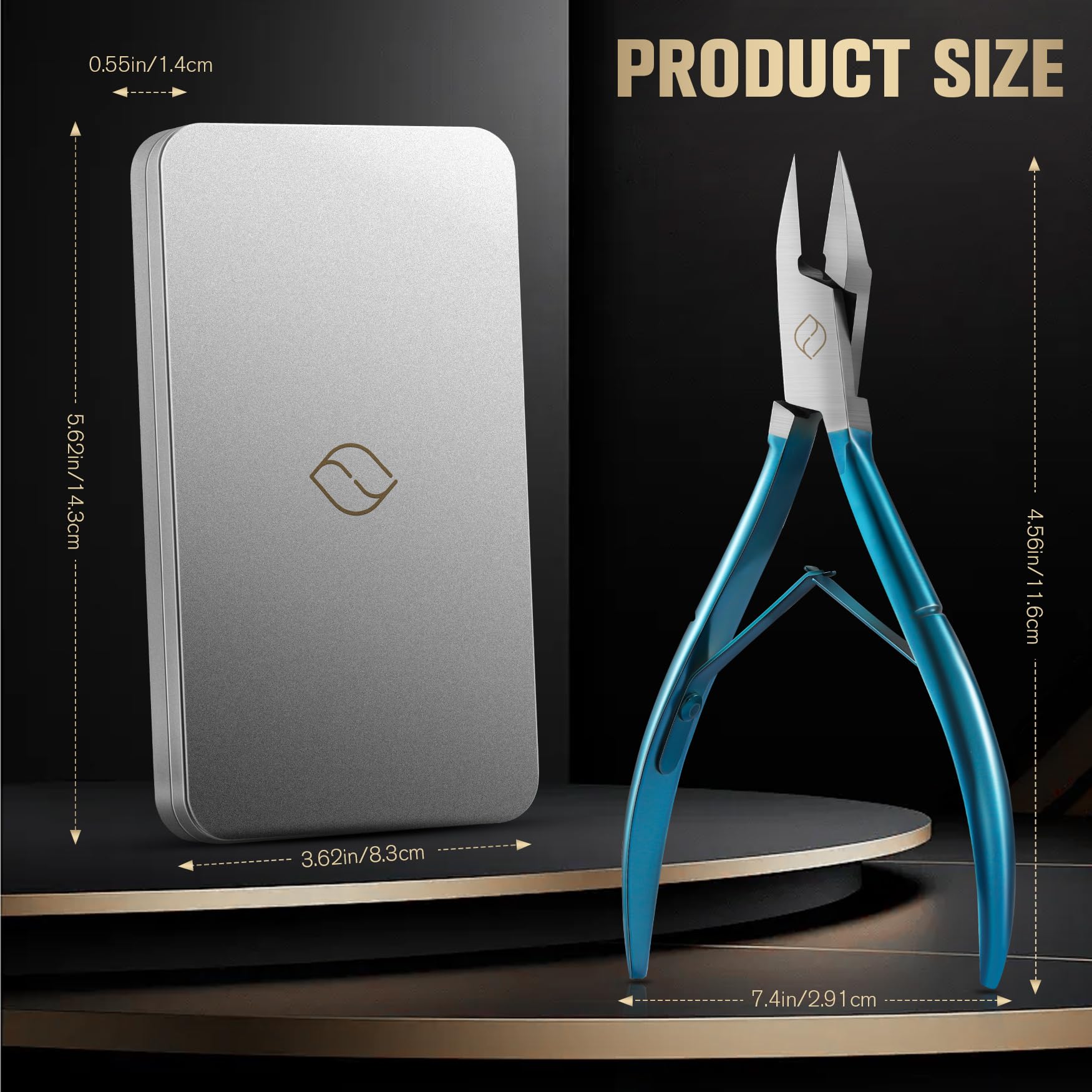 FERYES precise cutting 16mm blade for deep nail groove access.