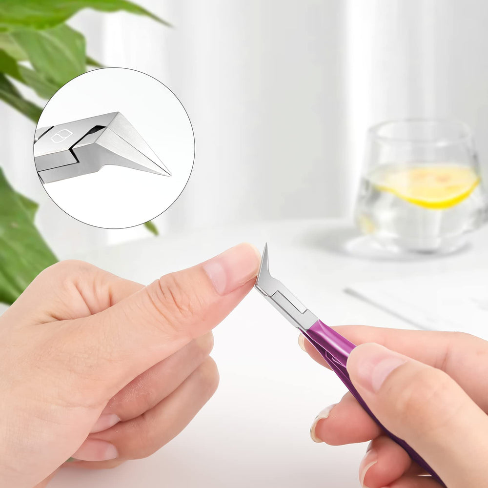 FERYES toenail clipper in-use during a pedicure routine.