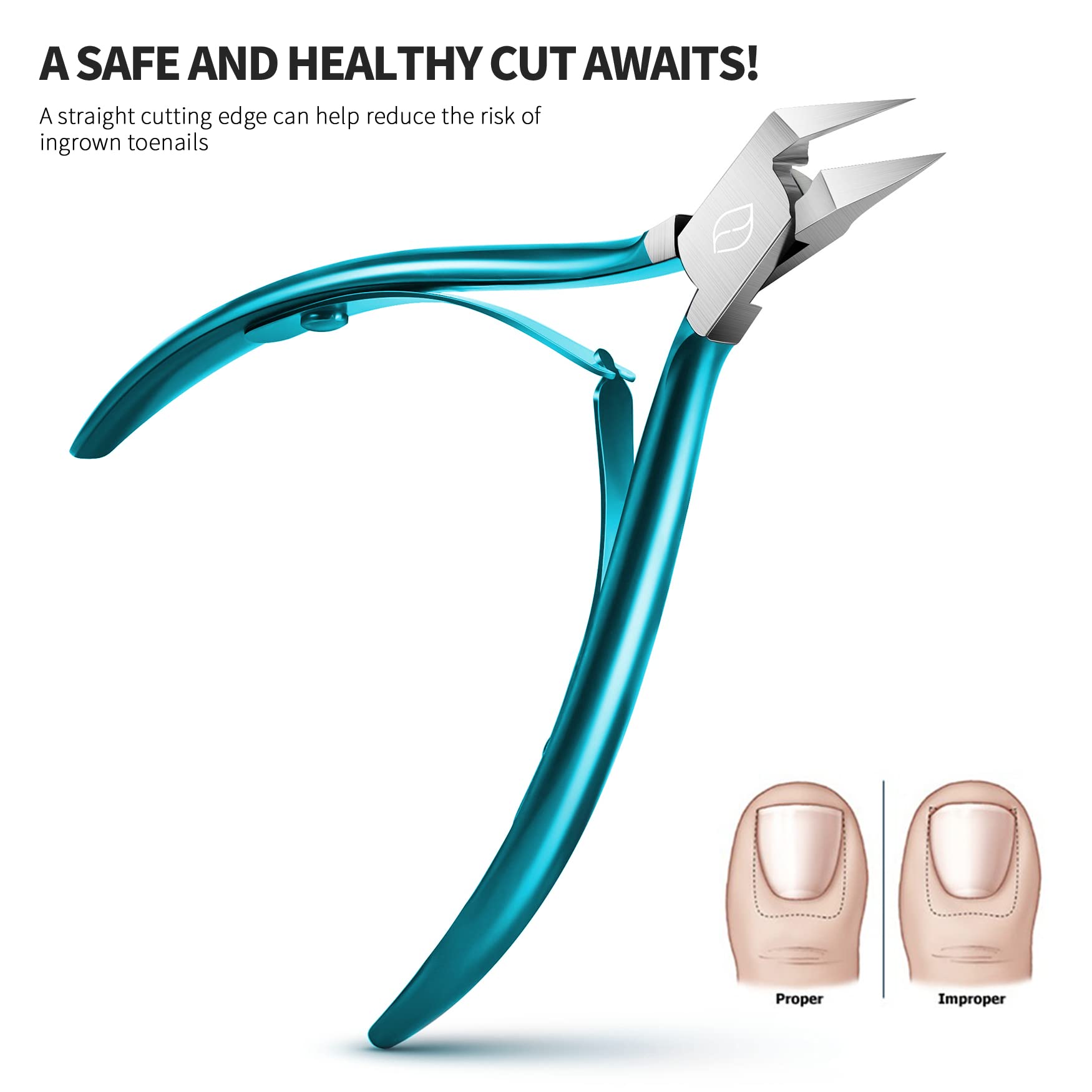 FERYES toenail clipper wide jaw demonstrates easy trimming of thick nails.